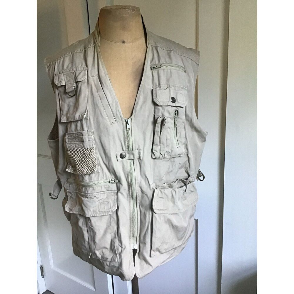 Field and‎ Stream Fly Fishing Vest Mens Size XLARGE Beige Vented Wading